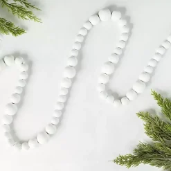 White Wood Beaded Garland