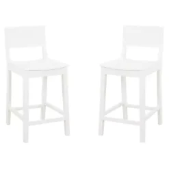 White Wood Devin Counter Stools, Set of 2