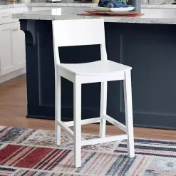 White Wood Devin Counter Stools, Set of 2