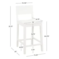White Wood Devin Counter Stools, Set of 2