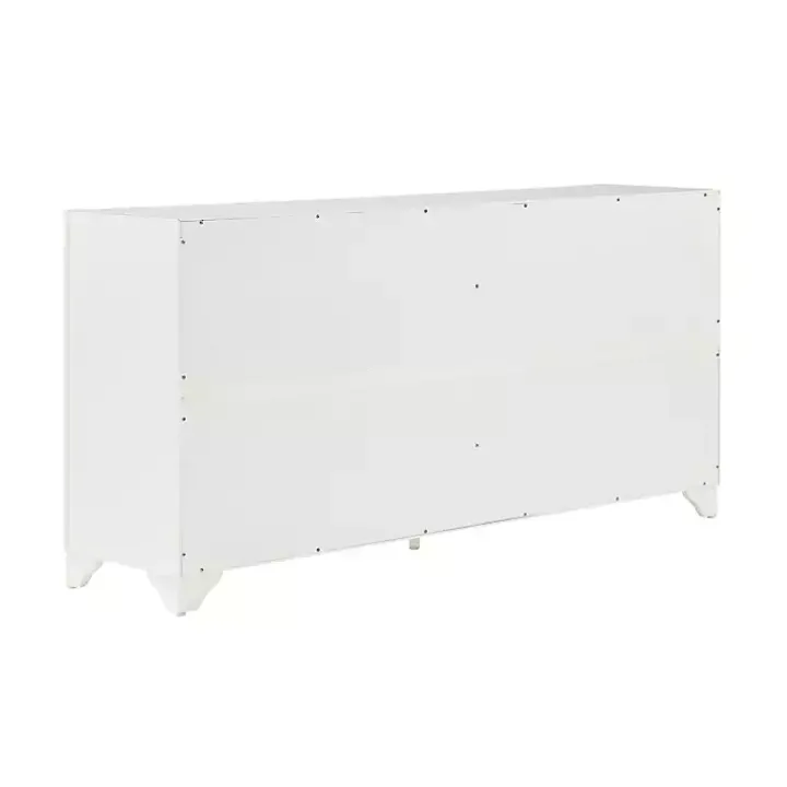 White Wood 4-Door Sideboard Cabinet