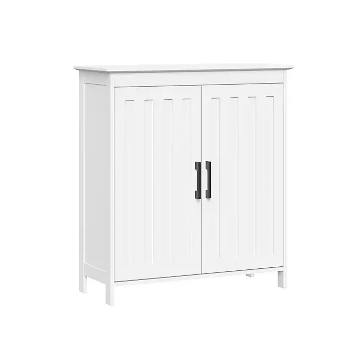 White Wood 2-Door Storage Cabinet