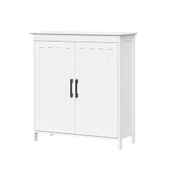 White Wood 2-Door Storage Cabinet