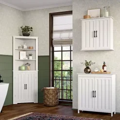 White Wood 2-Door Storage Cabinet