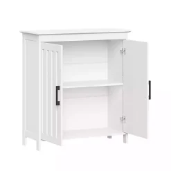 White Wood 2-Door Storage Cabinet