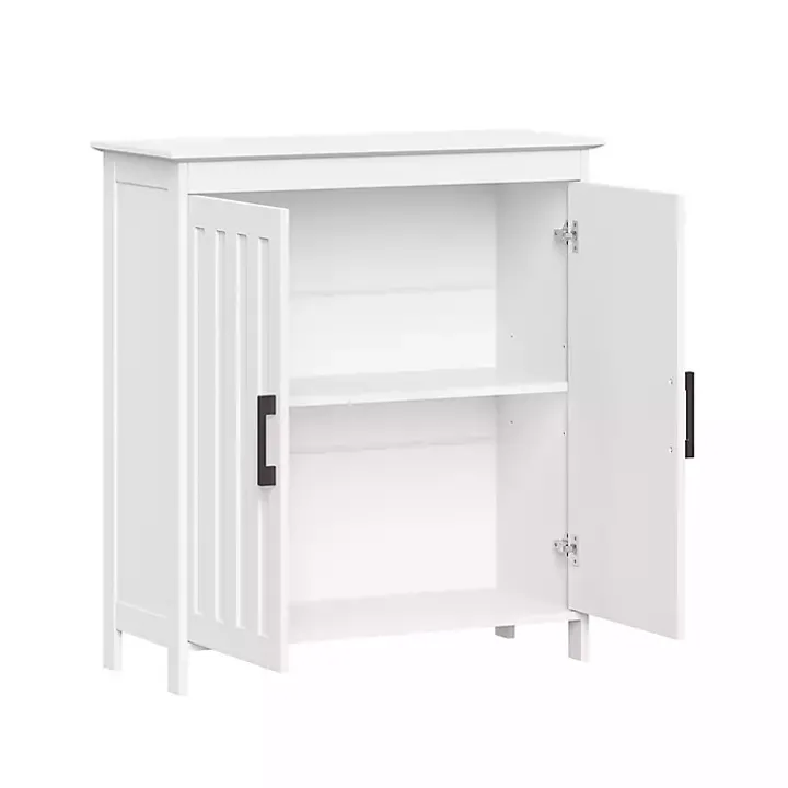 White Wood 2-Door Storage Cabinet