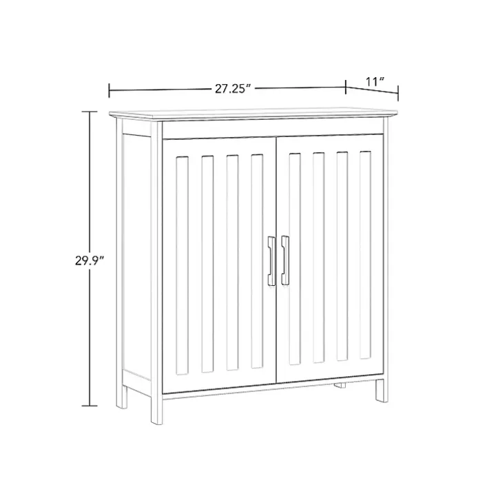White Wood 2-Door Storage Cabinet