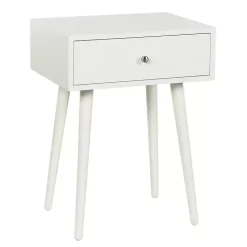 White Wood 1-Drawer Arthur Accent Table