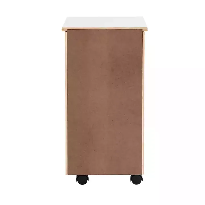 White Wood 6-Drawer Cary Storage Cart