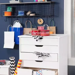 White Wood 8-Drawer Cary Storage Cart