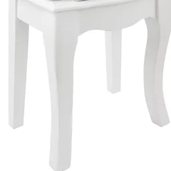 White Wood 4-Drawer Elena Jewelry Armoire