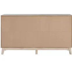 White Wood 6-Drawer Footed Dresser