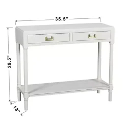 White Wood 2-Drawer Layla Console Table