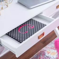 White Wood 2-Drawer X-Frame Desk