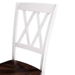 White Wood Farmhouse Dining Chairs, Set of 4
