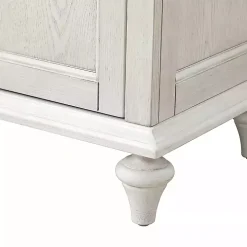 White Wood Glass Door Sideboard Cabinet