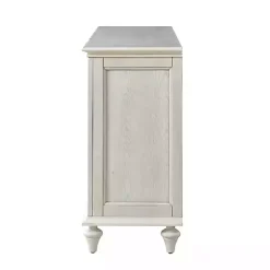 White Wood Glass Door Sideboard Cabinet