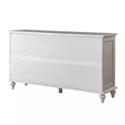 White Wood Glass Door Sideboard Cabinet