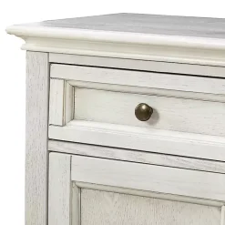 White Wood Glass Door Sideboard Cabinet