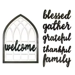 White Wood Interchangeable Arch Wall Plaque