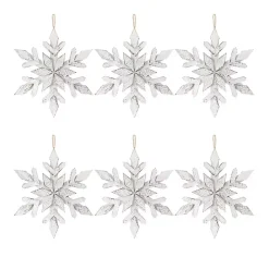 White Wood Large 6-pc. Snowflake Ornament Set