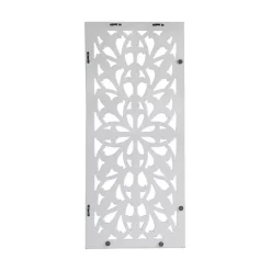 White Wood Medallion August Wall Plaque