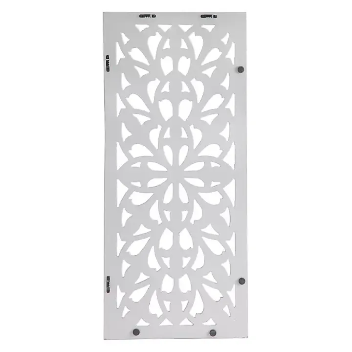 White Wood Medallion August Wall Plaque