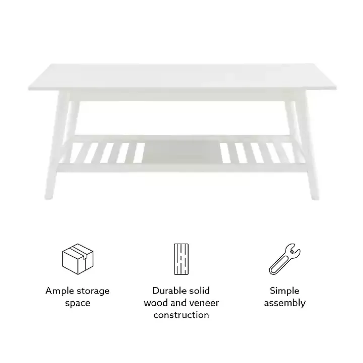 White Wood Midcentury Coffee Table