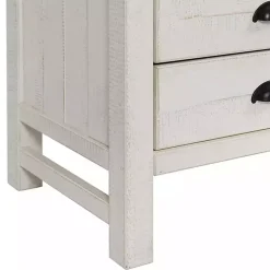 White Wood Open Shelf Nightstand