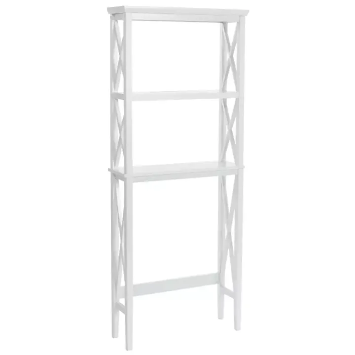 White Wood Over-Toilet 3-Tier Shelf