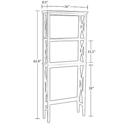 White Wood Over-Toilet 3-Tier Shelf