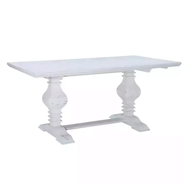 White Wood Pedestal Dining Table