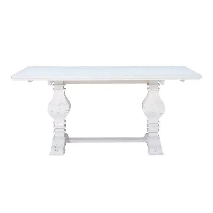 White Wood Pedestal Dining Table
