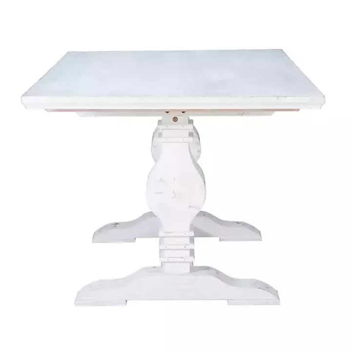 White Wood Pedestal Dining Table