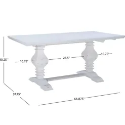 White Wood Pedestal Dining Table