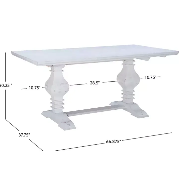 White Wood Pedestal Dining Table