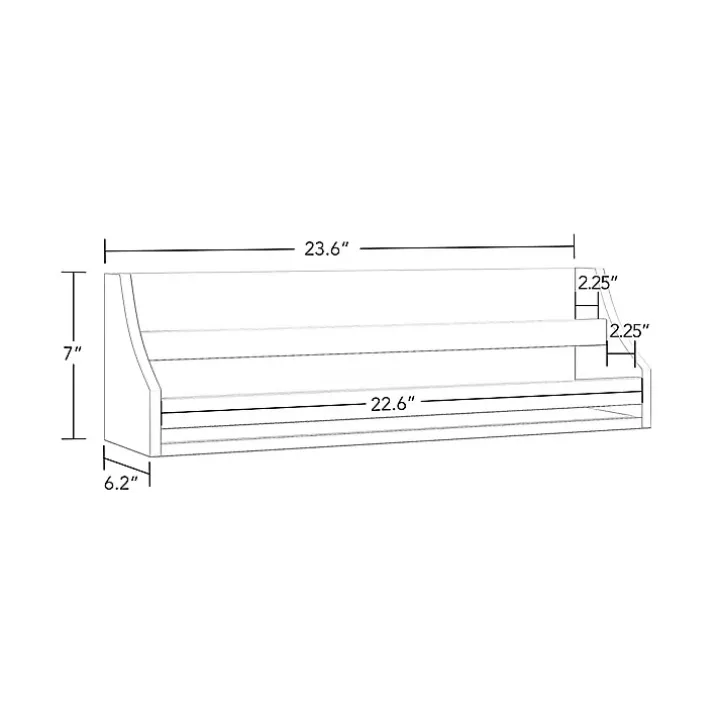 White Wood Rack Wall Bookshelves, Set of 2