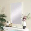 White Wood Rectangular Wall Mirror, 24x40 in.