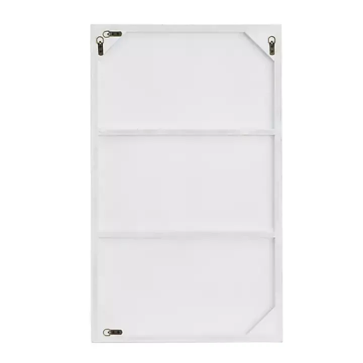 White Wood Rectangular Wall Mirror, 24x40 in.