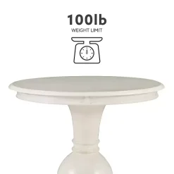 White Wood Round Base Side Table