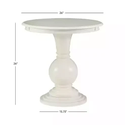 White Wood Round Base Side Table