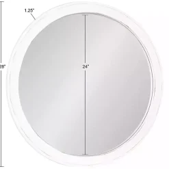 White Wood Round Mansel Mirror
