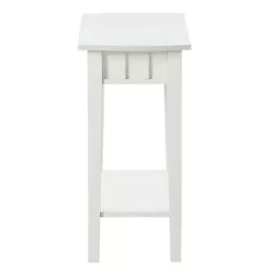 White Wood Slat Accent Table