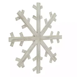 White Wood Snowflake Wall Plaque, 20 in.