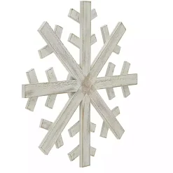 White Wood Snowflake Wall Plaque, 16 in.