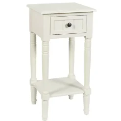 White Wood Square Hampton Accent Table