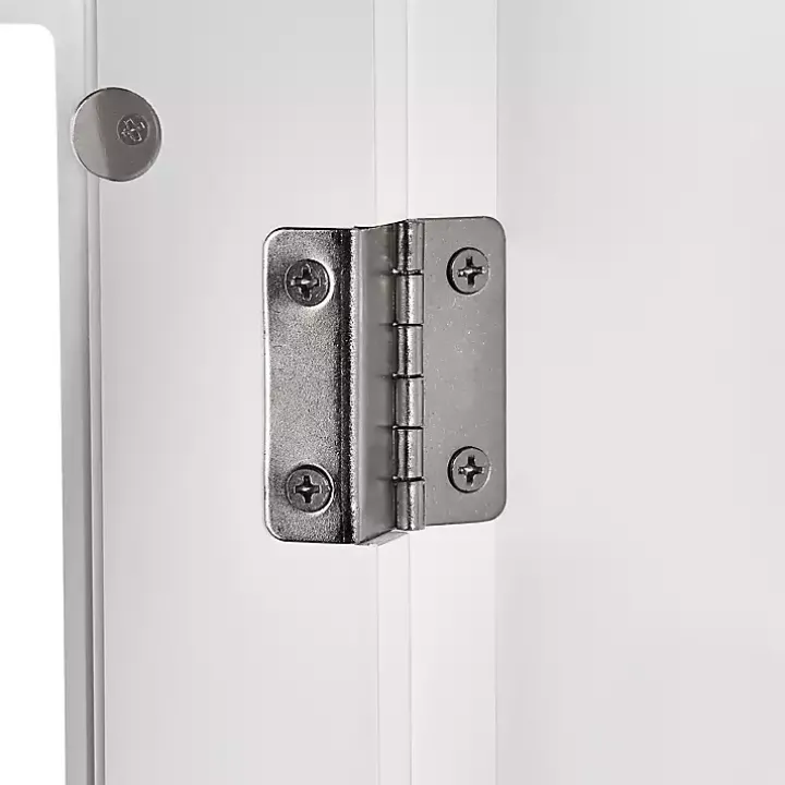 White Wood Two Pane Glass Doors Corner Cabinet