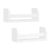 White Wood Wall Bookshelves, Set of 2