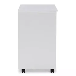 White Wood Wide 6-Drawer Cary Storage Cart