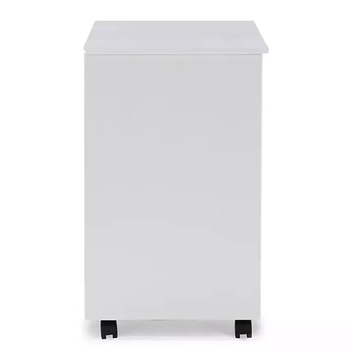 White Wood Wide 6-Drawer Cary Storage Cart